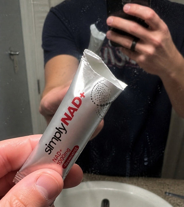 Customer photo — simplyNAD+ liquid NAD+ shot packet