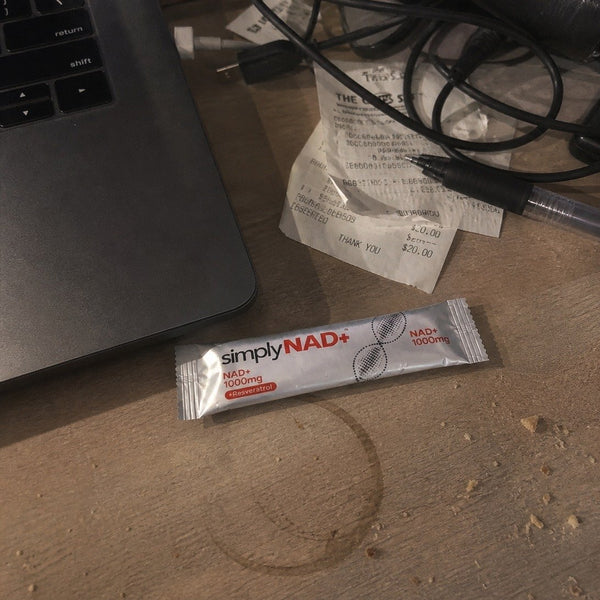 Customer photo — simplyNAD+ liquid NAD+ shot packet